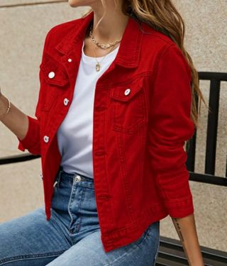 Chaqueta vaquera roja XXL