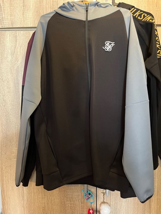 Chaqueta Siksilk negra y gris