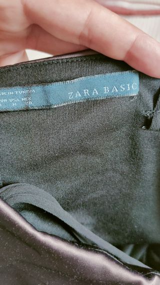 Vestido Zara fiesta negro-marrón