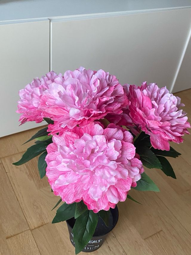 Planta artificial flores rosa