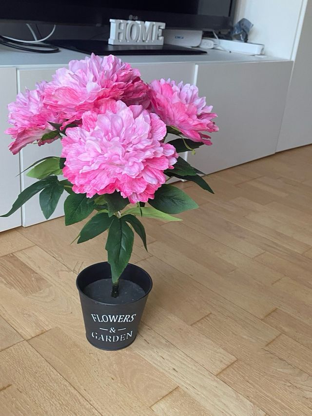 Planta artificial flores rosa