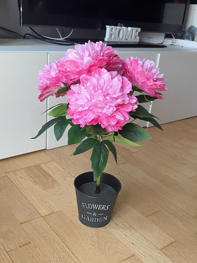 Planta artificial flores rosa