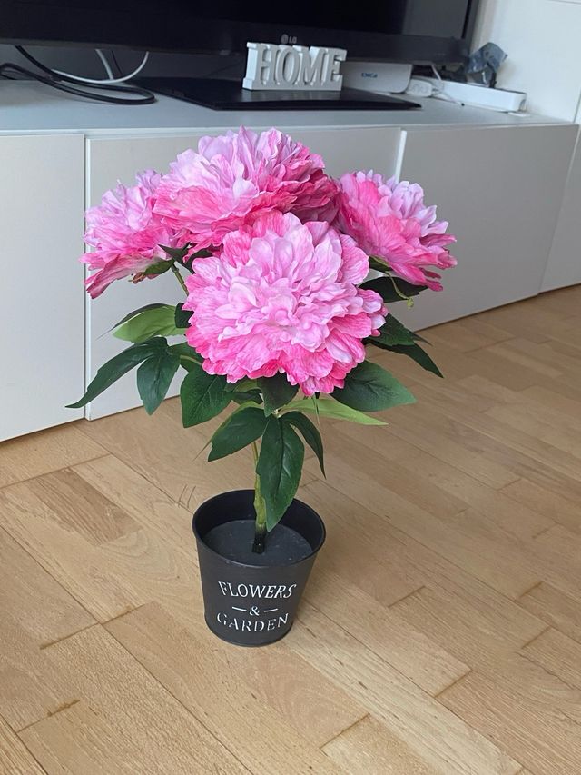 Planta artificial flores rosa