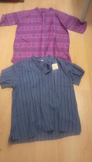 2 camisas algodón - azul, morado