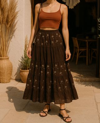 Falda con estampado hippie Corte hindú