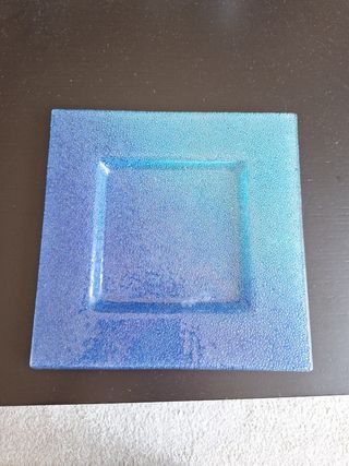 Posacenere vetro blu - 20x20 cm
