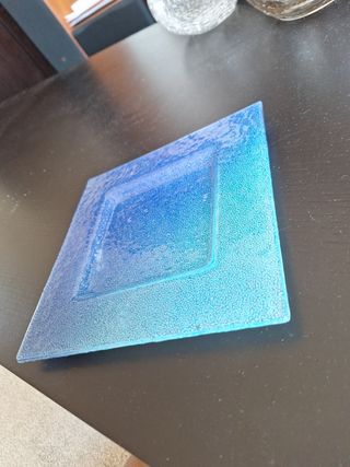 Posacenere vetro blu - 20x20 cm