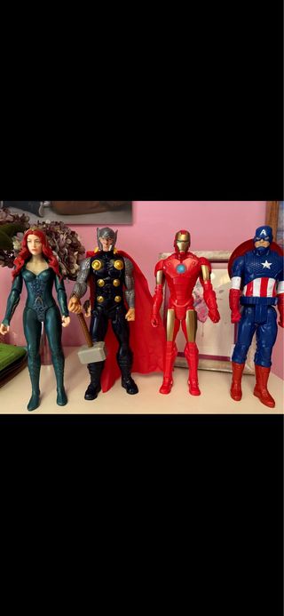 Figuras Marvel: Iron Man, Thor, Cap. América 