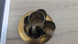 Set Bicchieri e vassoio Ottone Vintage Autogrill