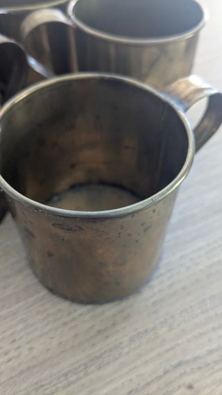 Set Bicchieri e vassoio Ottone Vintage Autogrill