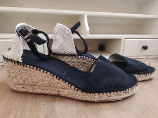 Alpargatas negras cuña talla 40