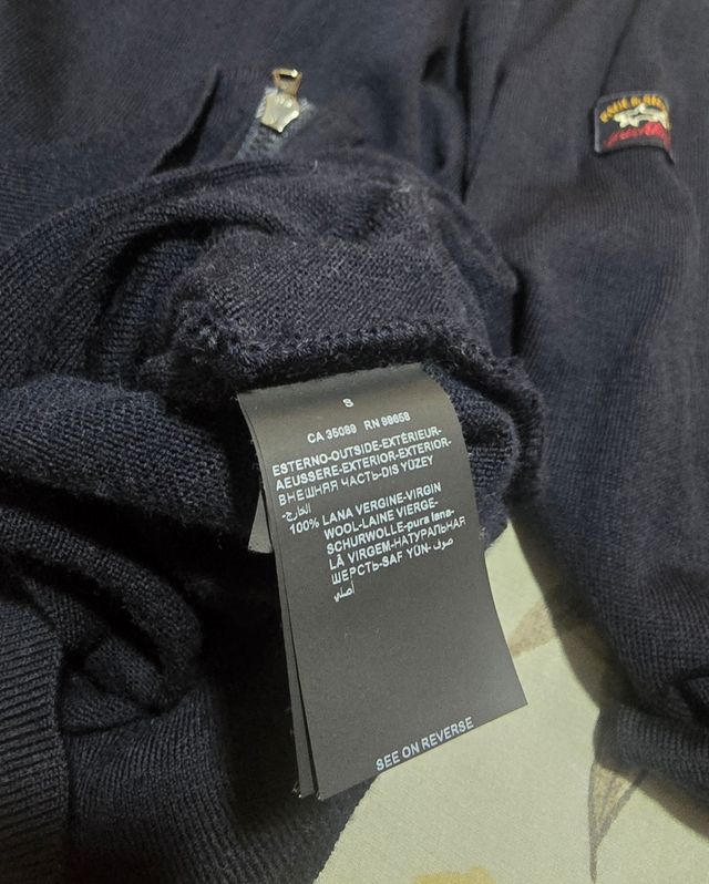 Cardigan Paul & Shark 100% Lana Merina Extrafine