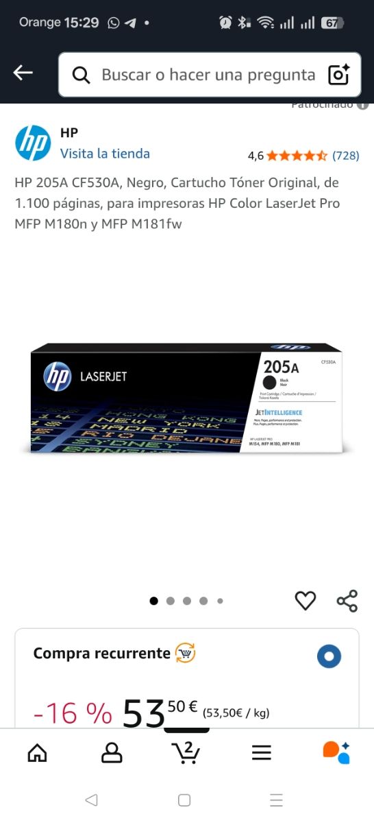 Cartuccia HP 205A CF530A - Toner nero