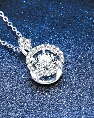 Collar Moissanita 1CT Plata