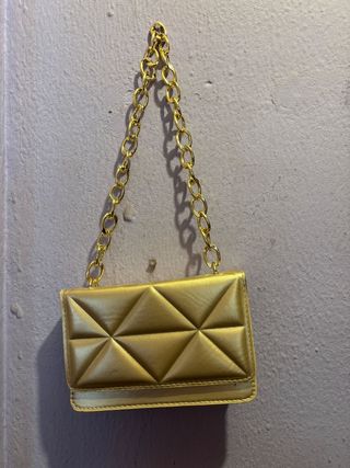 Bolso dorado fiesta - Asa cadena