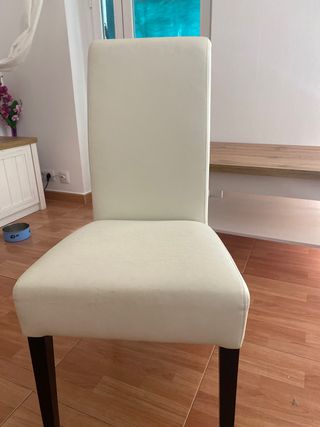 Silla blanca polipiel - madera