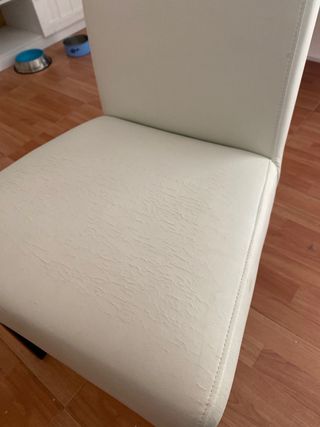 Silla blanca polipiel - madera