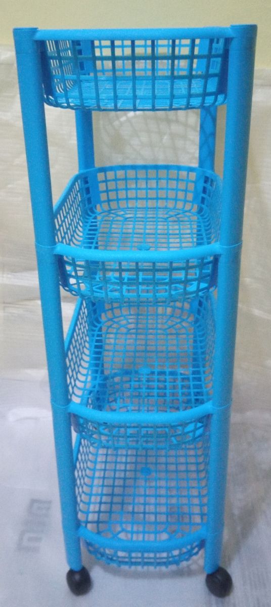CARRO VERDULERO AZUL "COLDI" 4 CESTAS Y CON RUEDAS