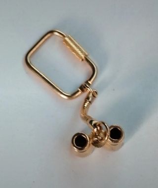 portachiavi ciondolo binocolo color oro binoculars