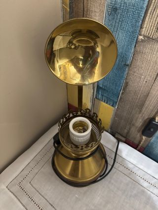 Lampara vintage metal y madera