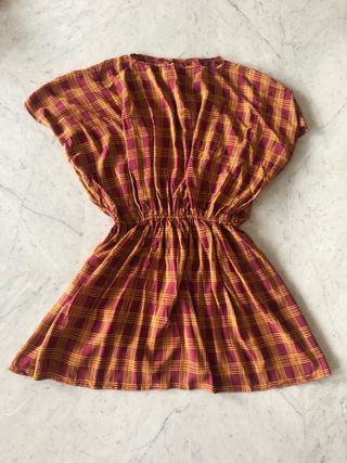 Vestido cuadros rojo-naranja