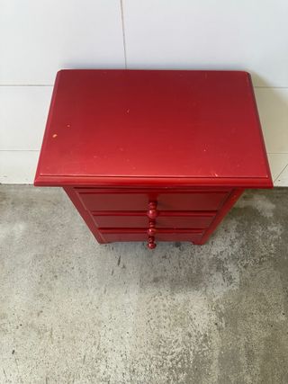 Mesita noche roja - madera