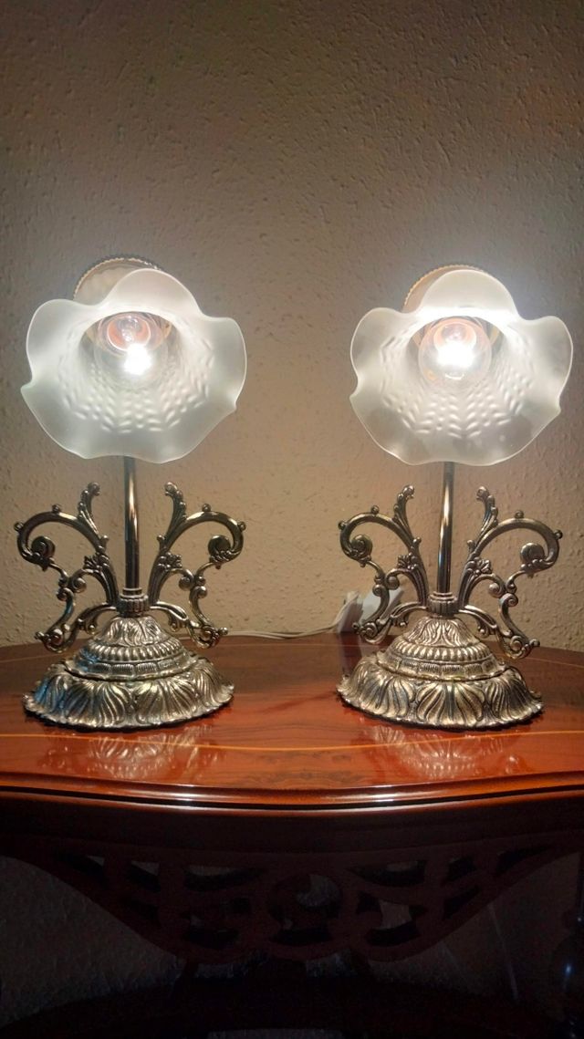 BELLISSIME LAMPADE DA TAVOLO ANTICHE IN BRONZO