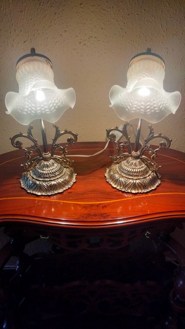 BELLISSIME LAMPADE DA TAVOLO ANTICHE IN BRONZO