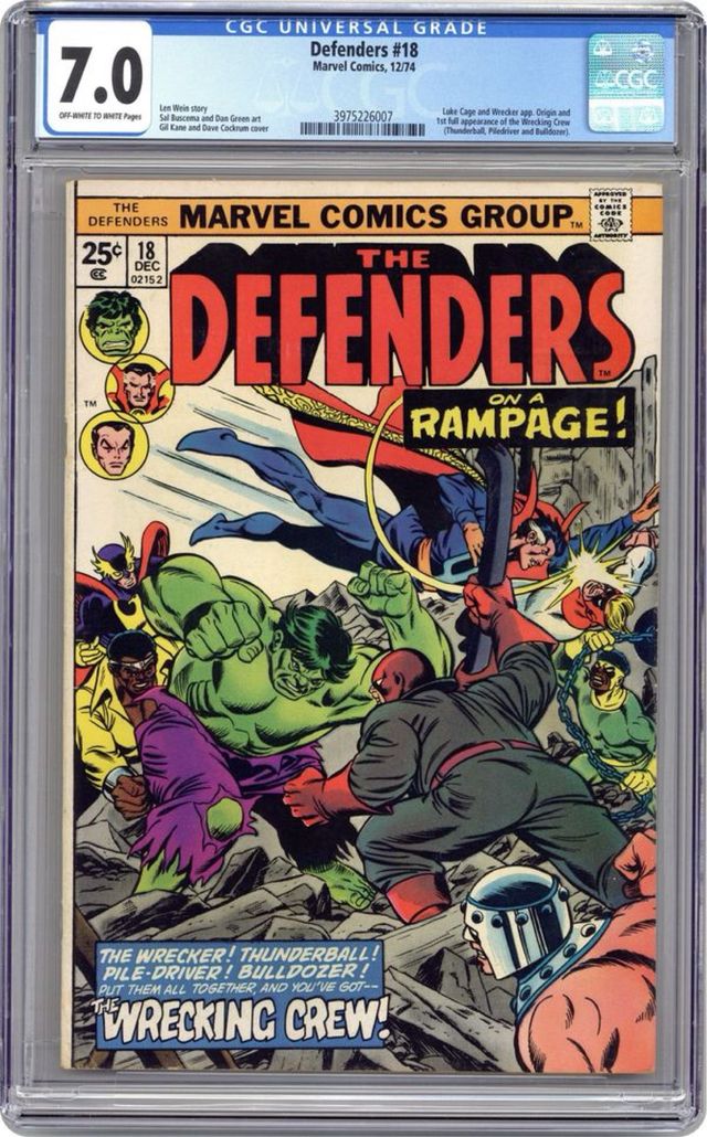Defenders (1972 1st Series) 18 CGC 7.0