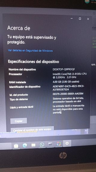 Portátil HP i3 8130U - Azul