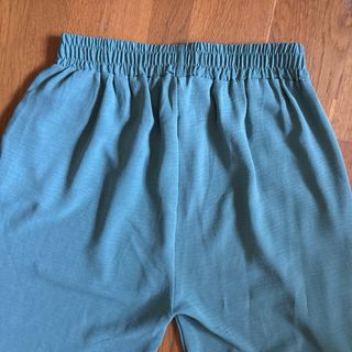 Pantalones lino azul verdoso