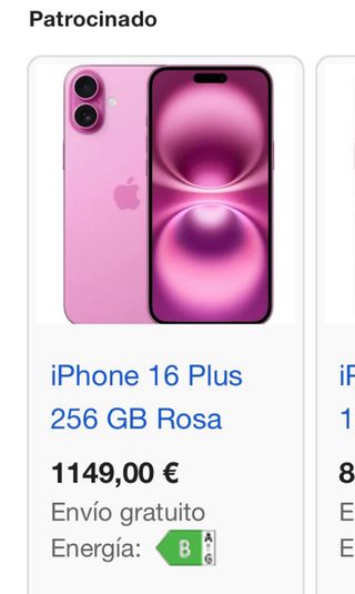 iPhone 16 Plus 256GB Rosa