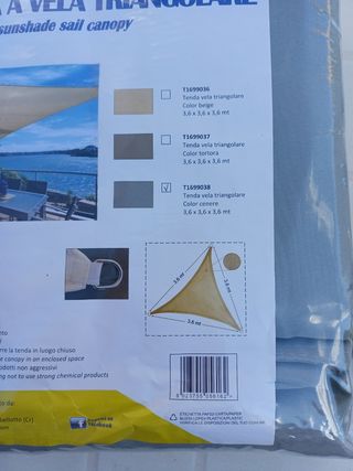 Tenda a Vela Triangolare - Grigio