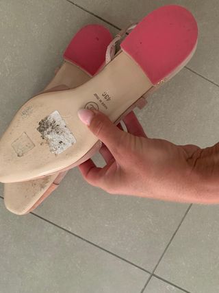 Zapatos Chanel beige/rosa cling back 