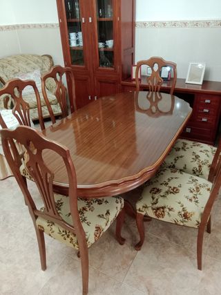 Mesa comedor madera maciza 6 sillas