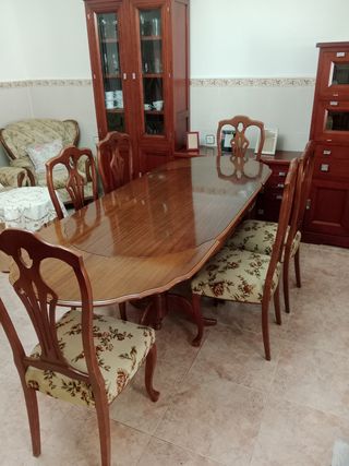 Mesa comedor madera maciza 6 sillas