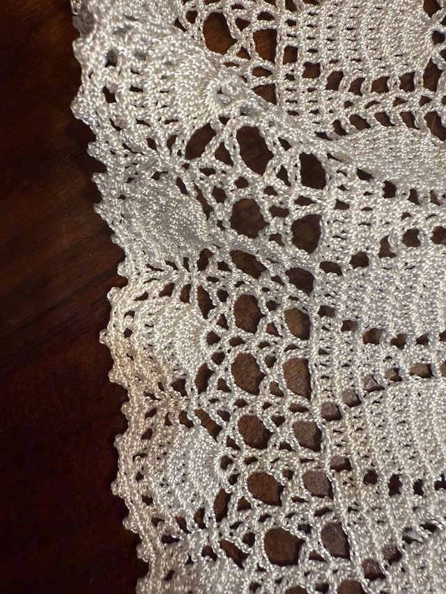 Tapete ganchillo perlé blanco - 1m Ø