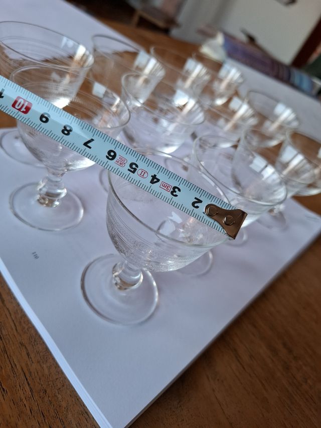 Dodici calici per amaro Grappa Cristallo Inciso