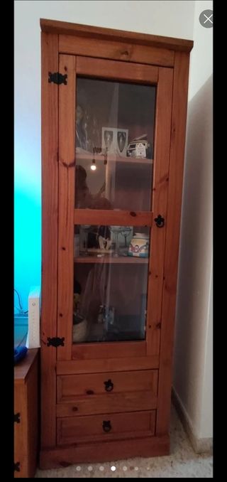 Vitrina madera mejicana - Mueble de cristal