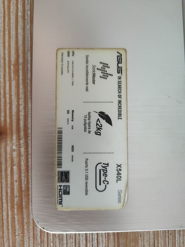 Portátil ASUS Negro