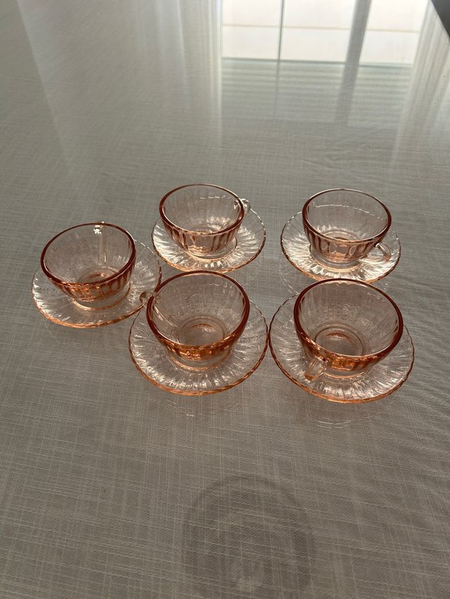 Juego de 5 tazas de café de cristal