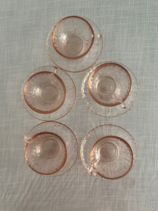 Juego de 5 tazas de café de cristal
