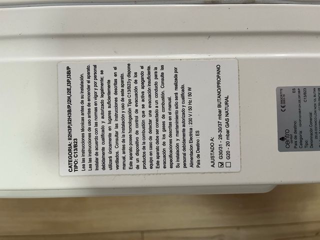 Calentador Gas Centro Zeus ConforNox 12L - Estanco