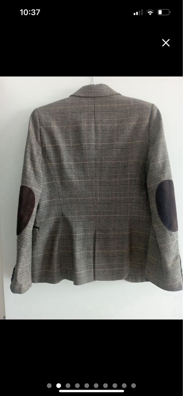 Chaqueta Zara cuadros marrón beige