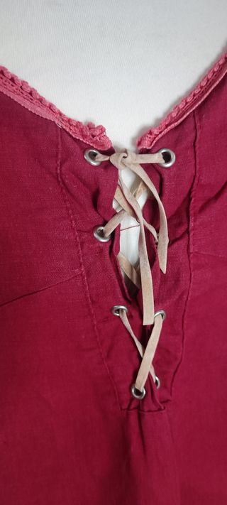 Vestito lino rosso Y2K anni 2000