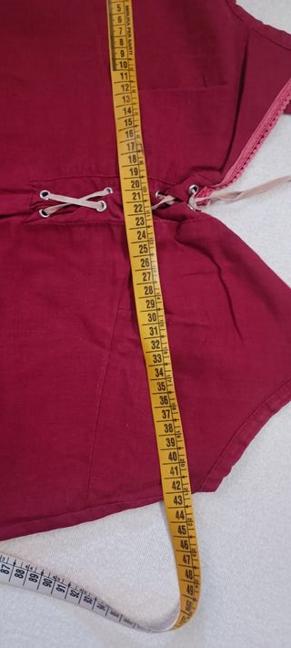 Vestito lino rosso Y2K anni 2000