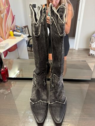 Stivali Cowboy neri in jeans