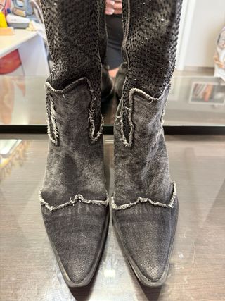 Stivali Cowboy neri in jeans