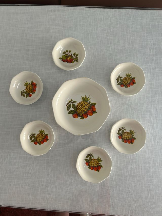 Juego 6 boles porcelana frutas