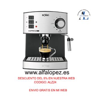 Cafetera espresso Acero Inox. 19 bar Solac CE4480